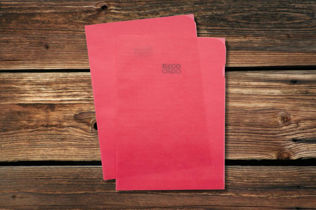 Ordnungsmappen 220x310 mm Transparent Rot 80 g/qm